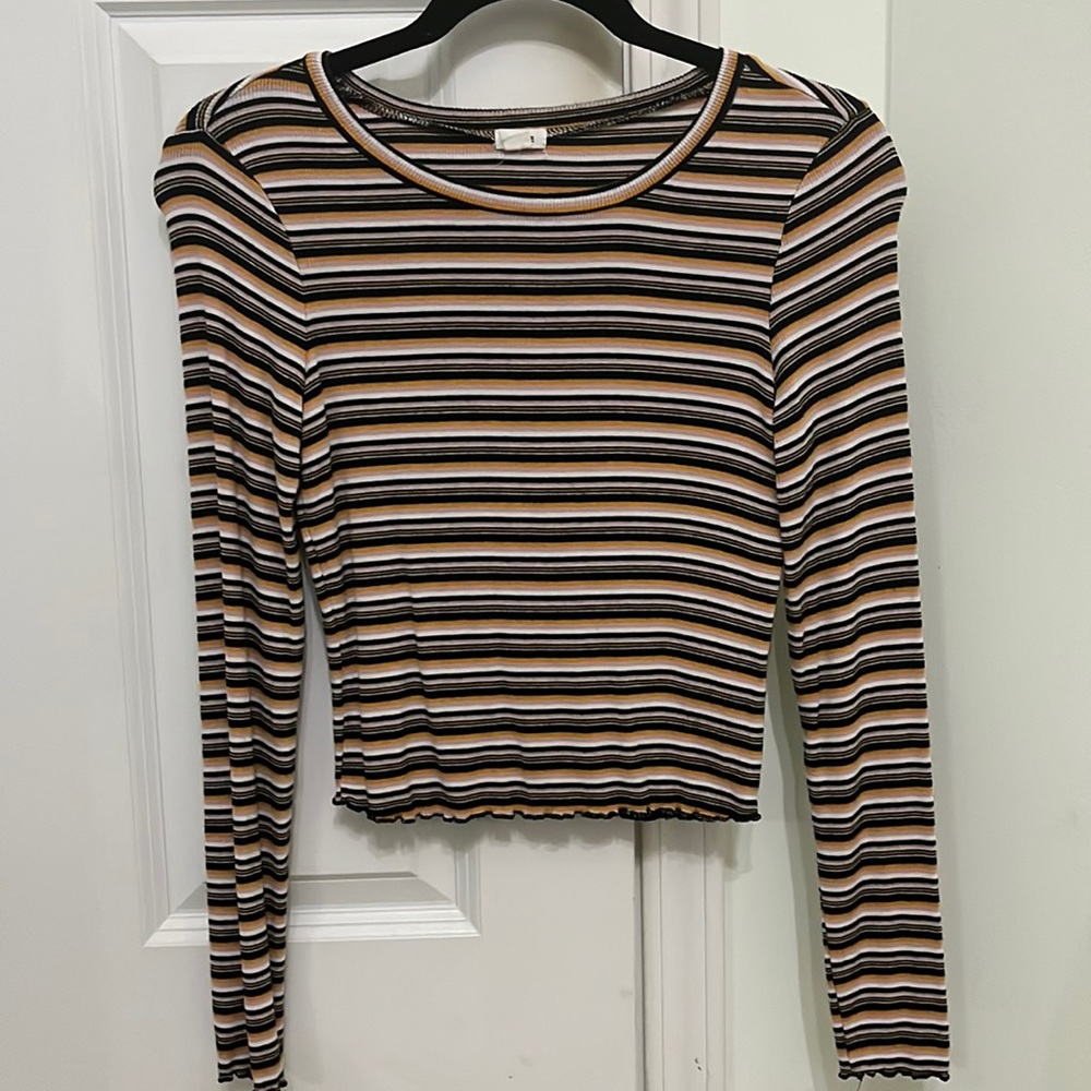 Yellow and Black Striped Longsleeve Garage Size S